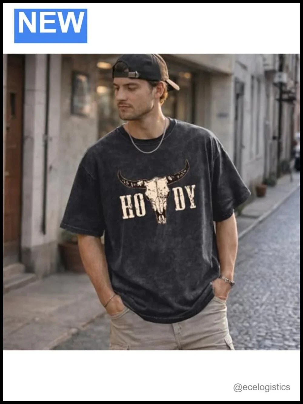 Vintage Cowboy Acid Wash T-Shirt Western Country Concert Oversized Tee